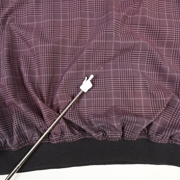 Munsingwear Penguin Grand Slam Mens XL Pullover V-Neck Golf Jacket Purple Check - Picture 9 of 11